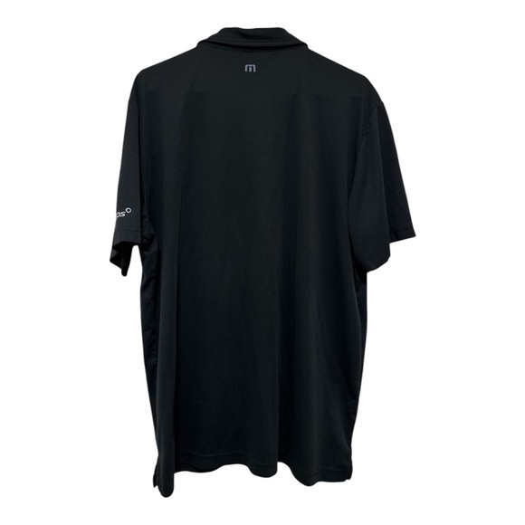 Travis Mathew Black Polo Shirt with Gray Chest Panel - Picture 2 of 3